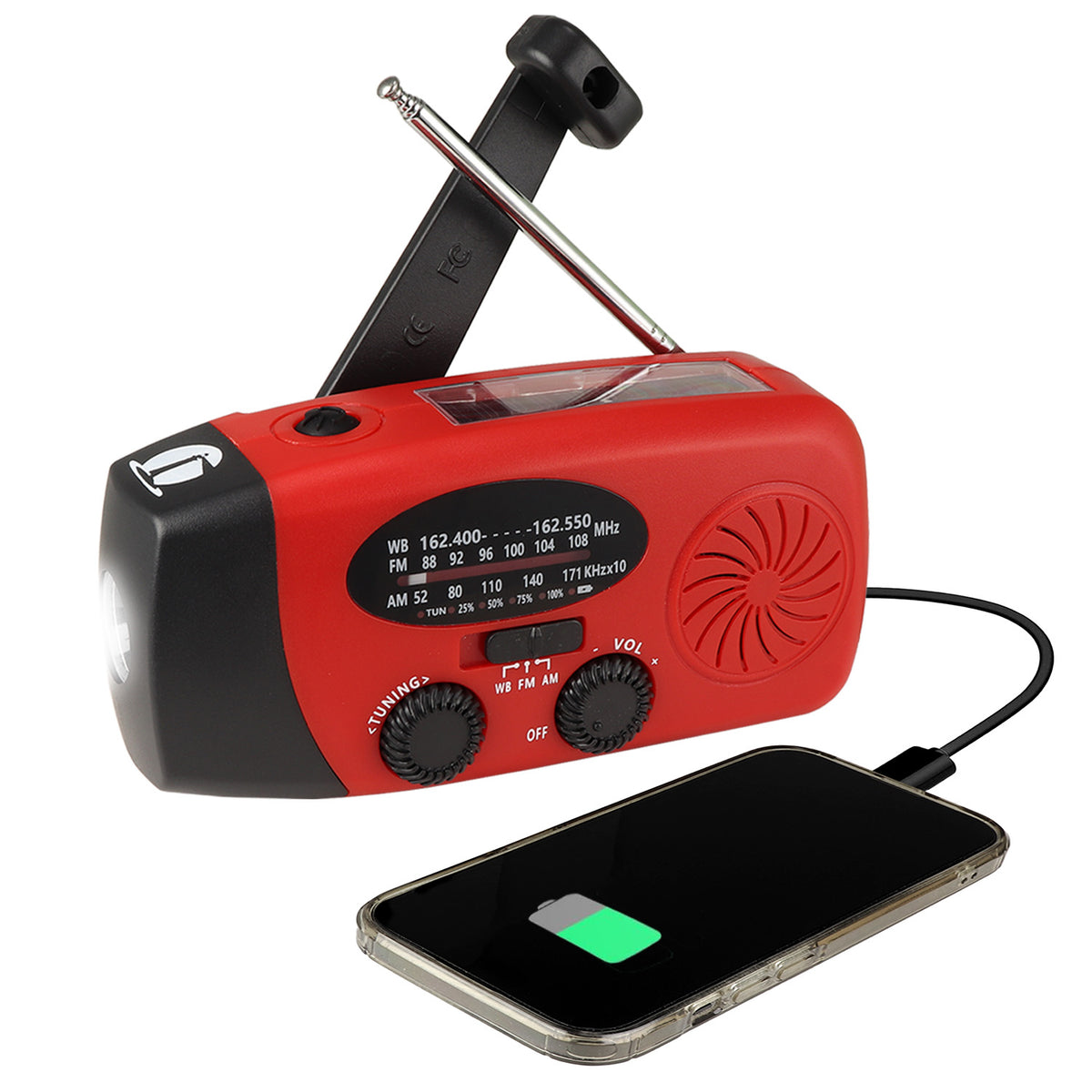 4 in 1 Solar Weather Radio, Flashlight and Charger