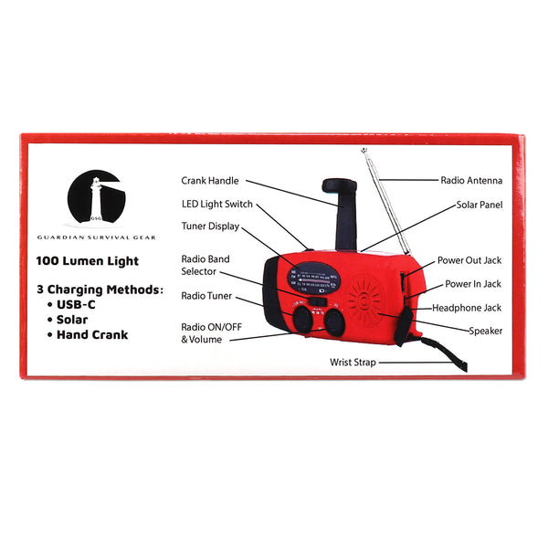 4 in 1 Solar Weather Radio, Flashlight and Charger